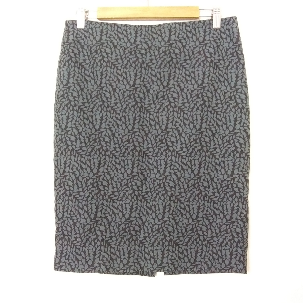 Ann Taylor Loft Floral Pencil Skirt Black Gray Size 6
